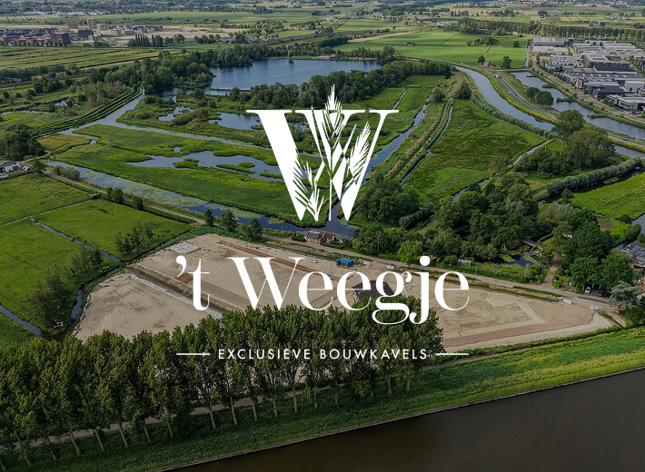 Luchtfoto van bouwkavels 't Weegje